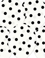 6 stk Genomskinliga Ballonger med Svarta Polka Dots 30 cm