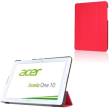 Läderfodral med Tri-fold Stativ (Röd) för Acer Iconia One 10 B3-A20