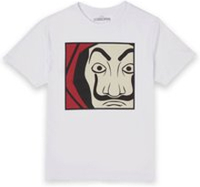 Money Heist Dali Mask Close Up Unisex T-Shirt - White - S - White