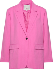 Cardamie L/S Pinst Slit Ovs Blazer Tlr Blazers Single Breasted Blazers Pink ONLY Carmakoma