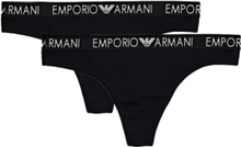 Armani Women 2-Pack Thong Iconic Cotton Black/Black