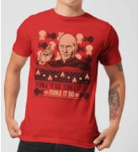 Star Trek: The Next Generation Make It So Men's Christmas T-Shirt - Red - S