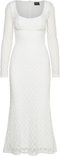 Adoni Lace Midi Dress Knælang Kjole White Bardot