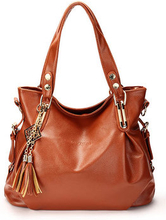 Women Vintage Metal Tassel Pendant Handbag Shoulder Bag Handbag Crossbody Bag
