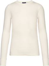Ribbed Suede-Elbow-Patch Tee Tops T-shirts & Tops Long-sleeved Cream Polo Ralph Lauren