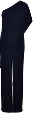 Cape Georgette -Shoulder Jumpsuit Bottoms Jumpsuits Navy Lauren Ralph Lauren