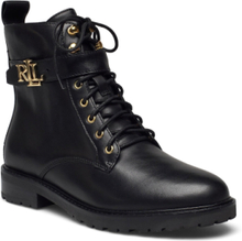 Eldridge Burnished Leather Boot Shoes Boots Ankle Boots Laced Boots Black Lauren Ralph Lauren