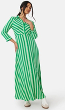 Y.A.S Savanna Long Shirt Dress Quiet Green Stripes S