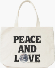 Stussy - Peace And Love Canvas Tote Bag - Hvid - ONE SIZE