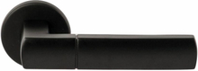 Deurkruk Rhodos Zwart op rond rozet 4mm dun