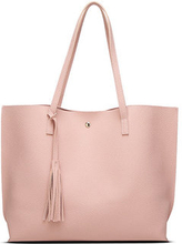 Pure Color Capacity Candy Color Tote Handbag Shoulder Bag For Women