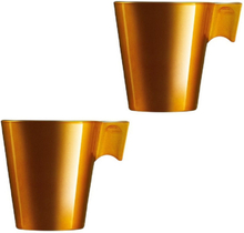 Set van 4x stuks lungo koffie bekers goud metallic 220 ml