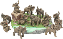 Playful Elephants - 12 stk Elefanter med Display