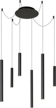 Lucide LORENZ - Hanglamp - Ø 120 cm - LED Dimb. - 6x4W 3000K - Zwart
