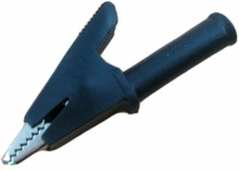 1* Plastic Handle Metal Alligator Clip, Black, Support 4MM Banana Connector