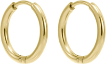 Sienna Mini Plain Hoop Accessories Jewellery Earrings Hoops Gull By Jolima*Betinget Tilbud