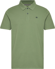 Basic Polo With Contrast Tops Polos Short-sleeved Green Tom Tailor