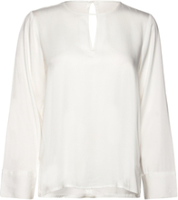 Blouse With Cut-Out Detail Tops Blouses Long-sleeved White Tom Tailor