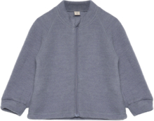 Jacket W/Zipper - Soft Wool Outerwear Fleece Outerwear Fleece Jackets Blue CeLaVi