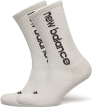 Linear Heritage Crew 2 Pack Sport Socks Regular Socks Beige New Balance