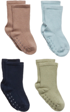 Sock 4P Ribb Sock Fashion Col Socks & Tights Socks Multi/mønstret Lindex*Betinget Tilbud