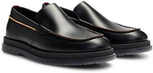 Leather loafers with translucent rubber sole