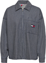 Tjw Stripe Boxy Overshirt Tops Overshirts Multi/patterned Tommy Jeans