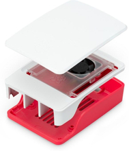 Raspberry Pi SC1159 Chassi med fläkt för Raspberry Pi 5 Model B Red/White