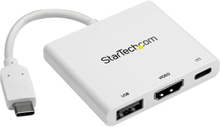 Startech Usb-c To 4k Hdmi Multifunction Adapter With Power Delivery And Usb-a Port Ekstern Videoadapter Hvid