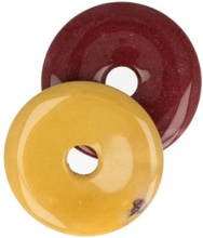 Mokaiet donut 40 mm - 4 cm - geel / rood