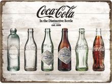 Metalen Plaat 'Coca Cola In The Distinctive Bottle' 30 x 40 cm