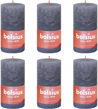 Bolsius Rustika blockljus 4-pack 130x68 mm skymningsblå