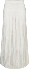 Knitted Skirt With Openwork Details Lang Nederdel White Mango