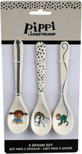 Pippi Tableware 3 Spoons Set - Trend Home Meal Time Cutlery Multi/mønstret Barbo Toys*Betinget Tilbud