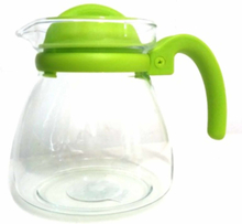 Thee/koffie pot met lime groene deksel en handvat 1,25 liter