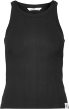 Variegated Rib Woven Tab Tank Tops T-shirts & Tops Sleeveless Black Calvin Klein Jeans