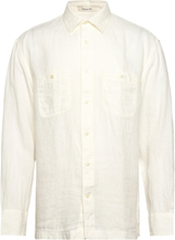 Rel Gmnt Dyed Linen Shirt Tops Shirts Linen Shirts Cream GANT