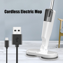 Cordless Electric Mop Dual-Motor Low Noise Electric Spin Mop with Transparent Water Tank for Tile Hardwood Marble