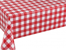 Buiten tafelkleed/tafelzeil boeren ruit rood/wit 140 x 200 cm