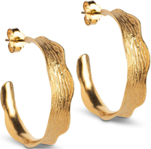 Ane Large Hoops Accessories Jewellery Earrings Hoops Gull Enamel Copenhagen*Betinget Tilbud