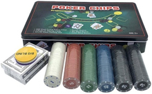Poker Chips Med Tin Case Casino Chips Set För Texas Holdem Black jack Gambling Resande Poker Set