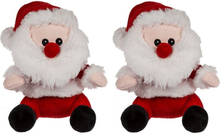 2x Kerst knuffels pluche kerstman 20 cm