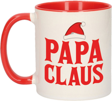 Papa Claus mok/beker kerstcadeau vader rood Kerstmis 300 ml