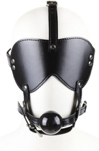 Mask With Gag Bling Ball Black Gag med harness