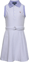 Belted Striped Knit Oxford Polo Dress Dresses & Skirts Dresses Casual Dresses Sleeveless Casual Dresses Blue Ralph Lauren Kids