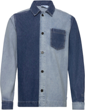 Layton Contrast Hybrid Shirt Tops Shirts Denim Shirts Blue Les Deux