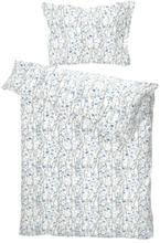Turiform sengesæt - Linnea - Blå/hvid