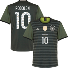 Duitsland Shirt Uit 2016-2017 + Danke Poldolski Legend Bedrukking