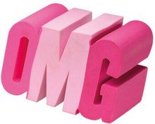 Viskelæder OMG piger 3 x 5 x 2,5 cm gummi pink