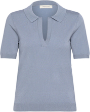 Pd-Eba Ss Polo Knit Tops Knitwear Jumpers Blue Pieszak